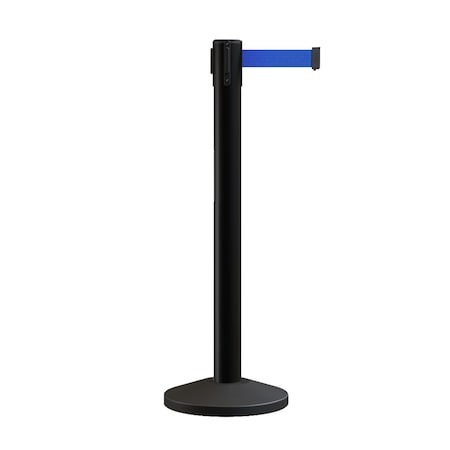 Montour Line Stanchion Belt Barrier Black Post 16ft. Blue Belt ES660-BK-BL-160